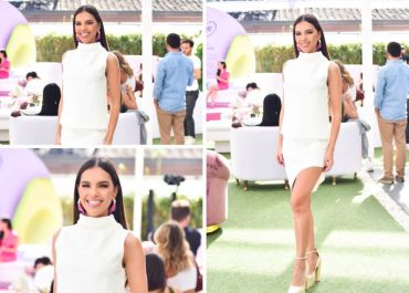 Mariana Rios deixa as pernas à mostra em evento de beleza